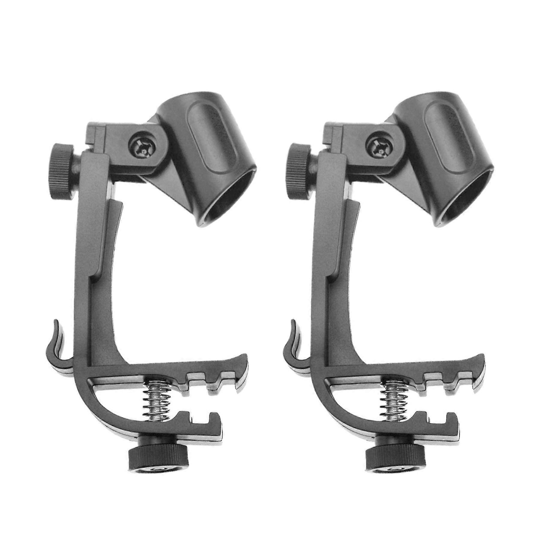 Adjustable Drum Rim Mic Clips HM25 Microphone Mount Clamp Pack of 2 for Secure Quick Positioning