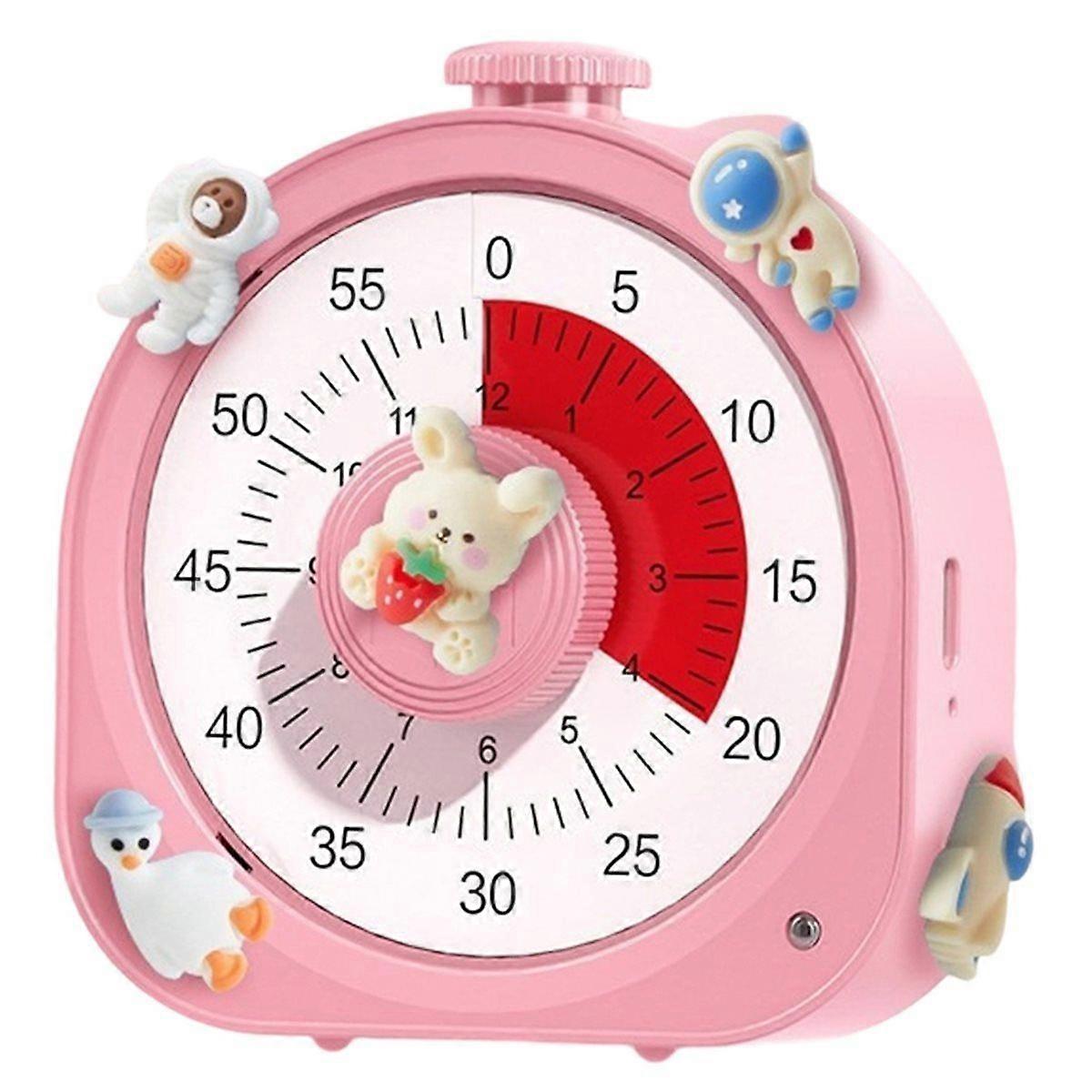 Pink Blue 60 Minutes Visual Timer Classroom Countdown Timer Silent Timer Management Tool for Home,