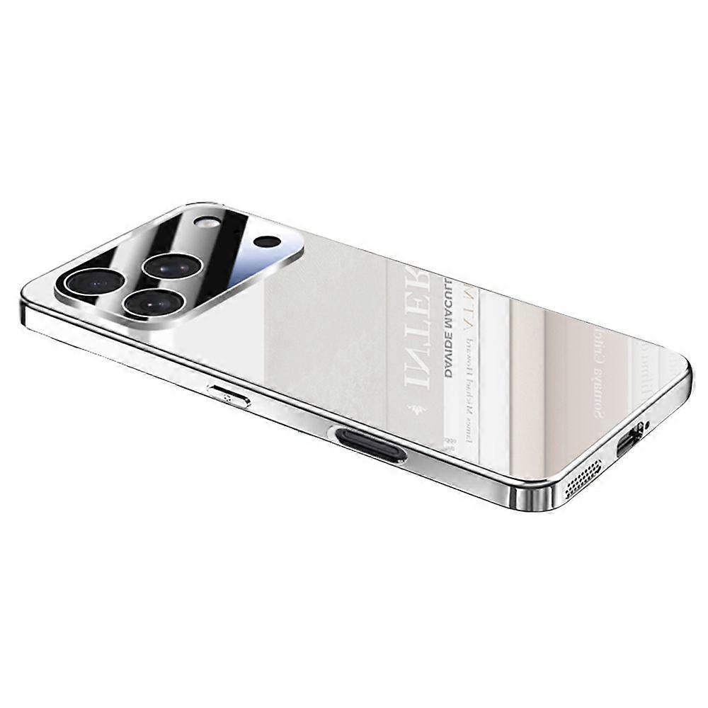 For iPhone 17 Pro Case Electroplating PC Phone Back Cover with Camera Lens Protector