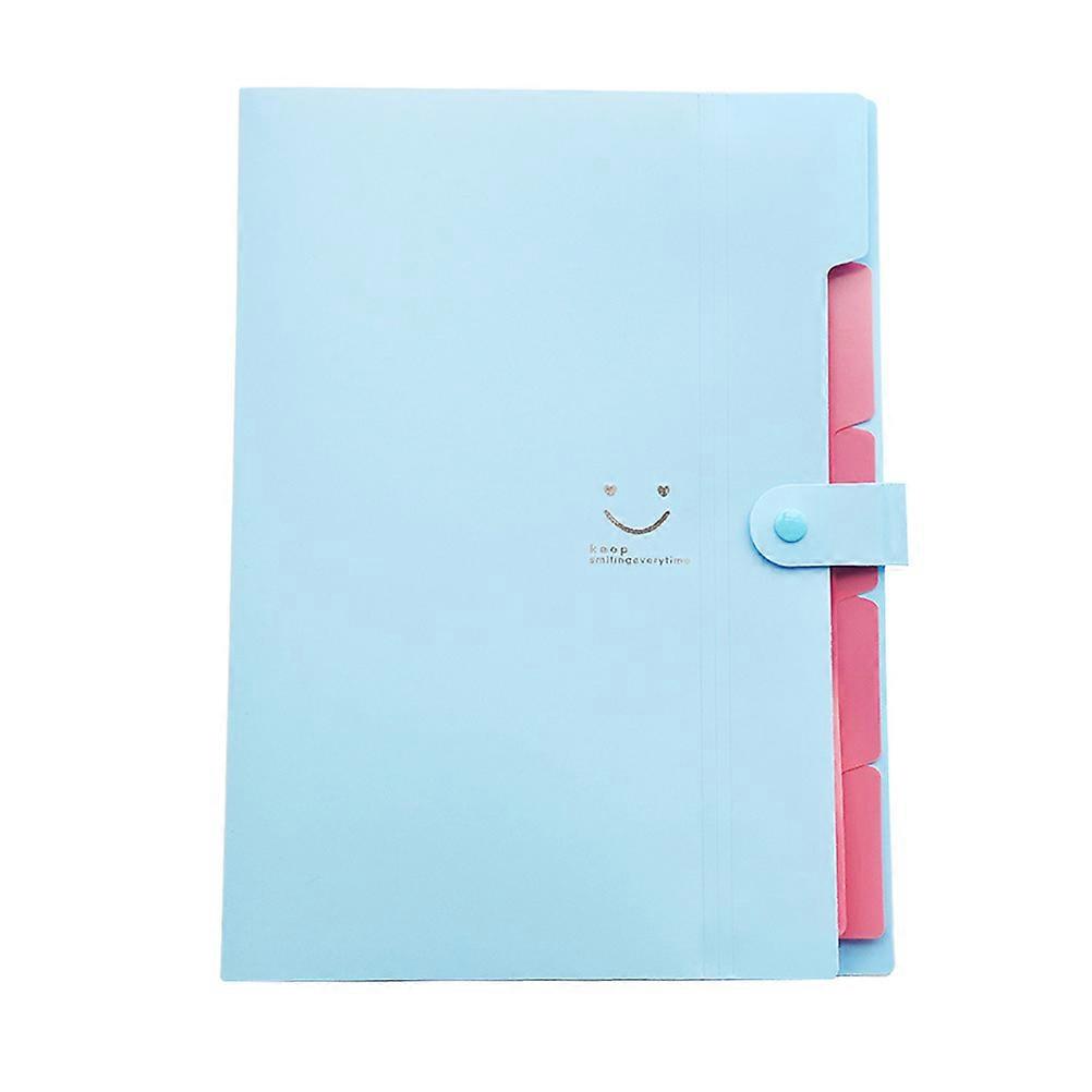 Smile Face Folder with 5 Pockets for Files Holding Plastic Expanding Folder