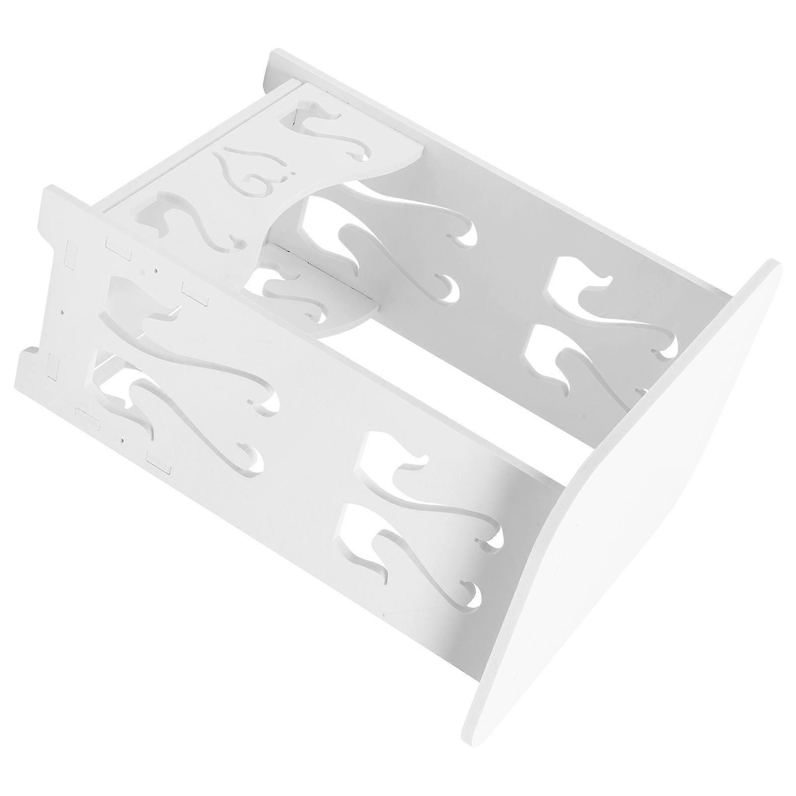 White Wood Bedside Table Sofa Side Table for Storage Use 2Pcs Set