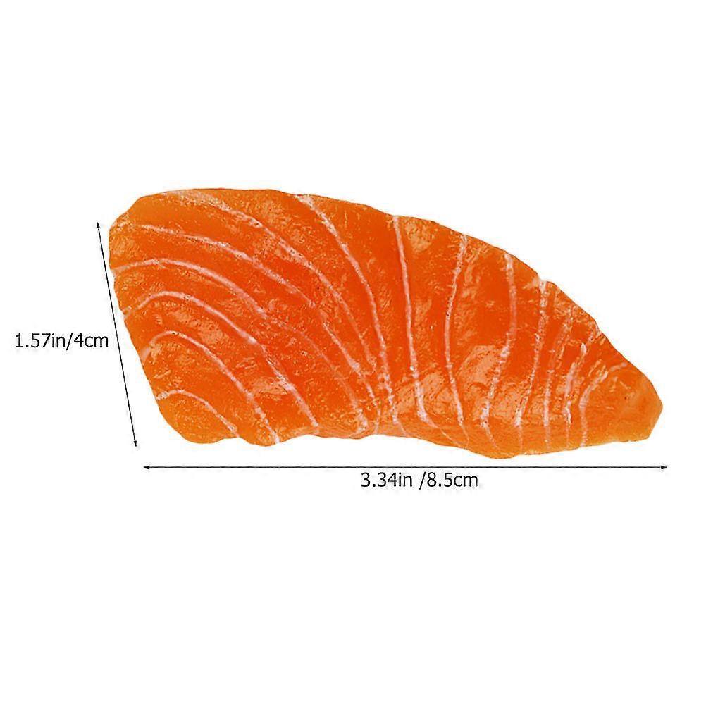 Simulation Fish Meat Models Artificial Salmon Slices Decoration 3Pcs