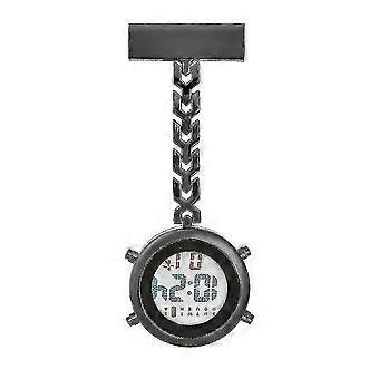 Krankenschwester Anstecknadel Uhr Hängender Arzt Tasche Krankenschwester Uhr Taschenuhr Multifunktions-Metall elektronische Digitalanzeige