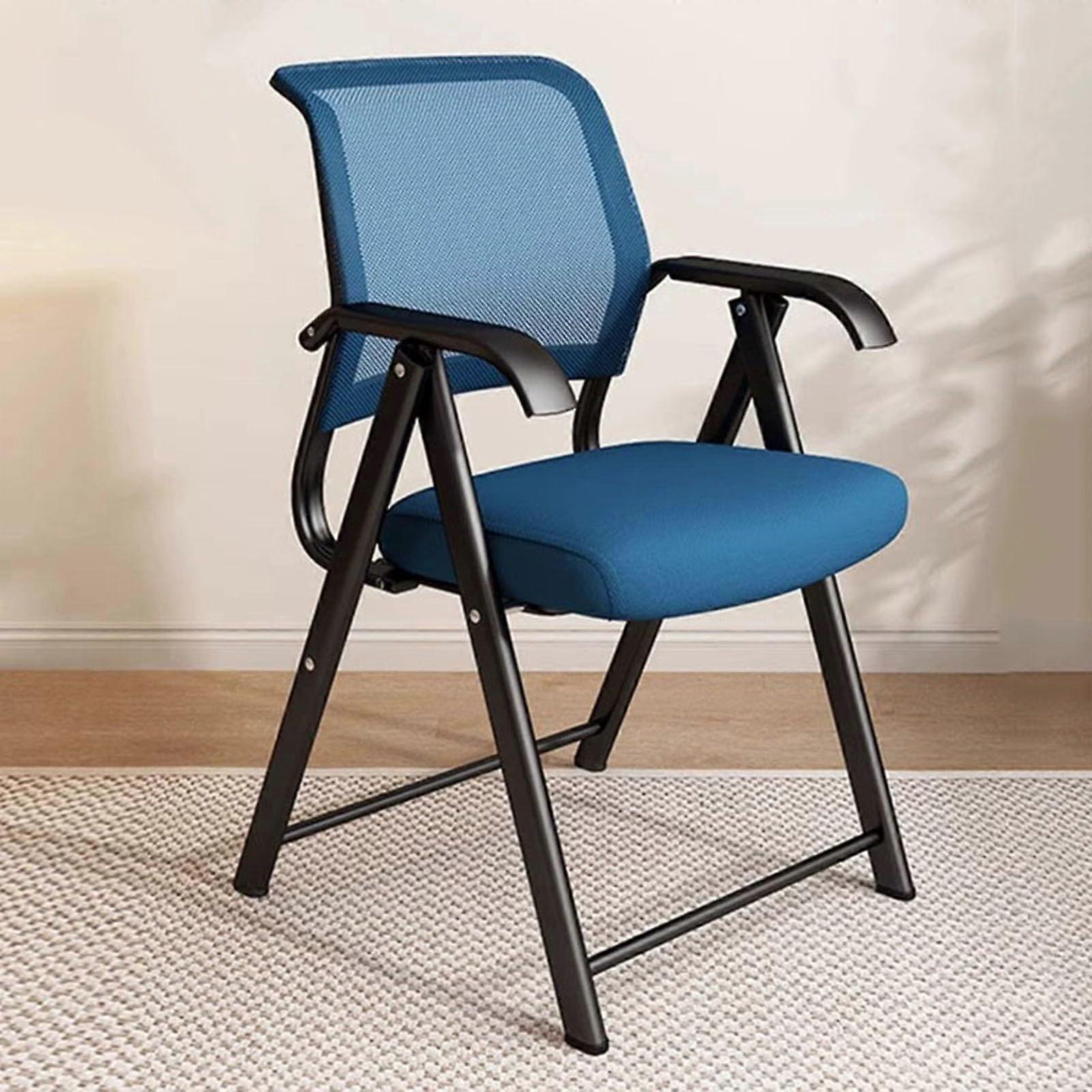 Ergonomic Mesh Office Chair with Lumbar Support, Breathable Backrest, Foldable Design, Blue