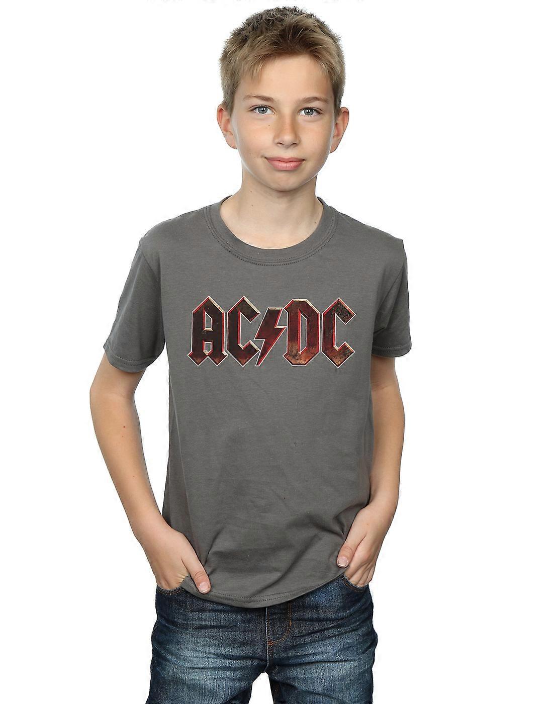 AC/DC Boys Logo Raw Distressed T-Shirt