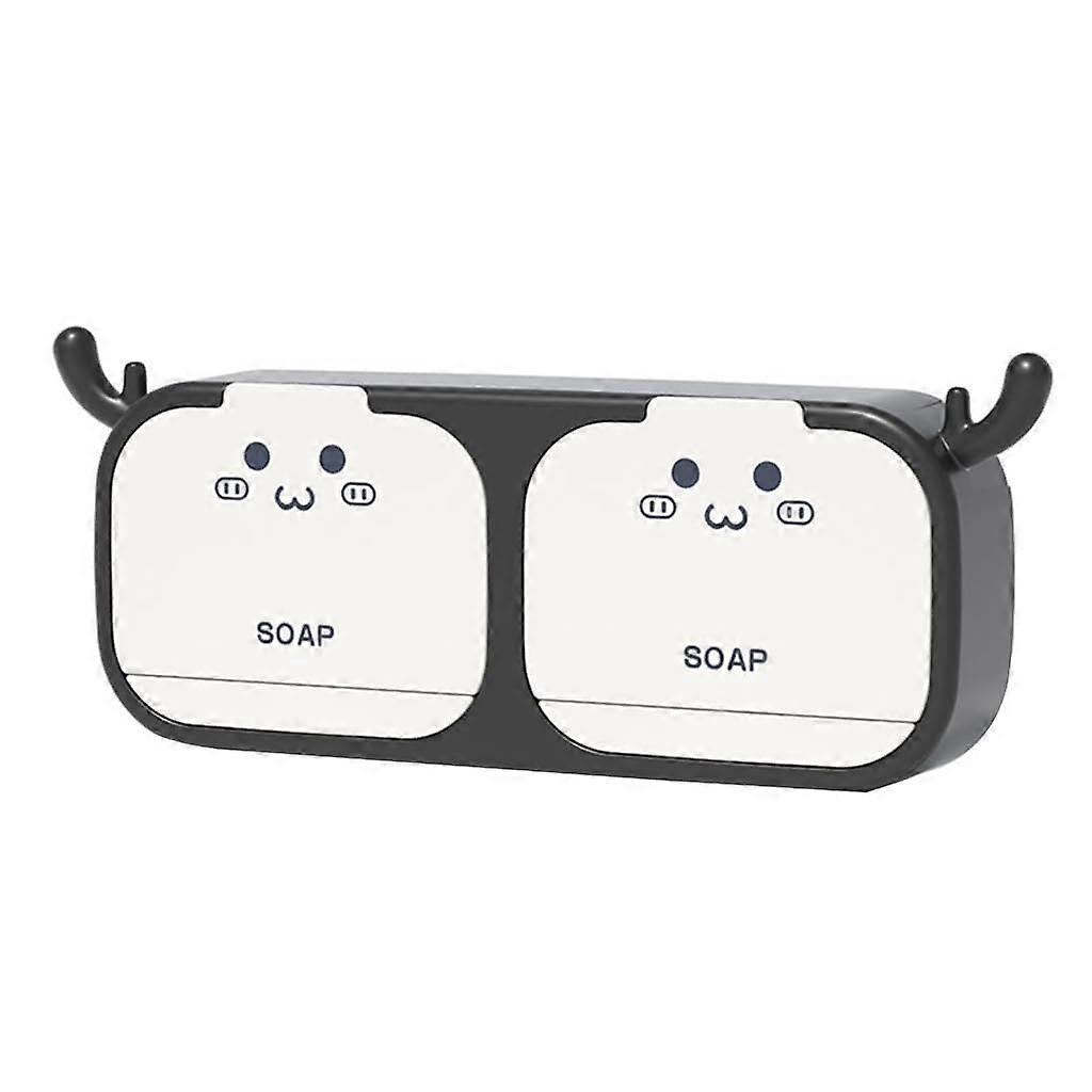 Wall Mounted Soap Dish with Drain and Hooks, SpaceSaving Bathroom Soap Holder with Drawer