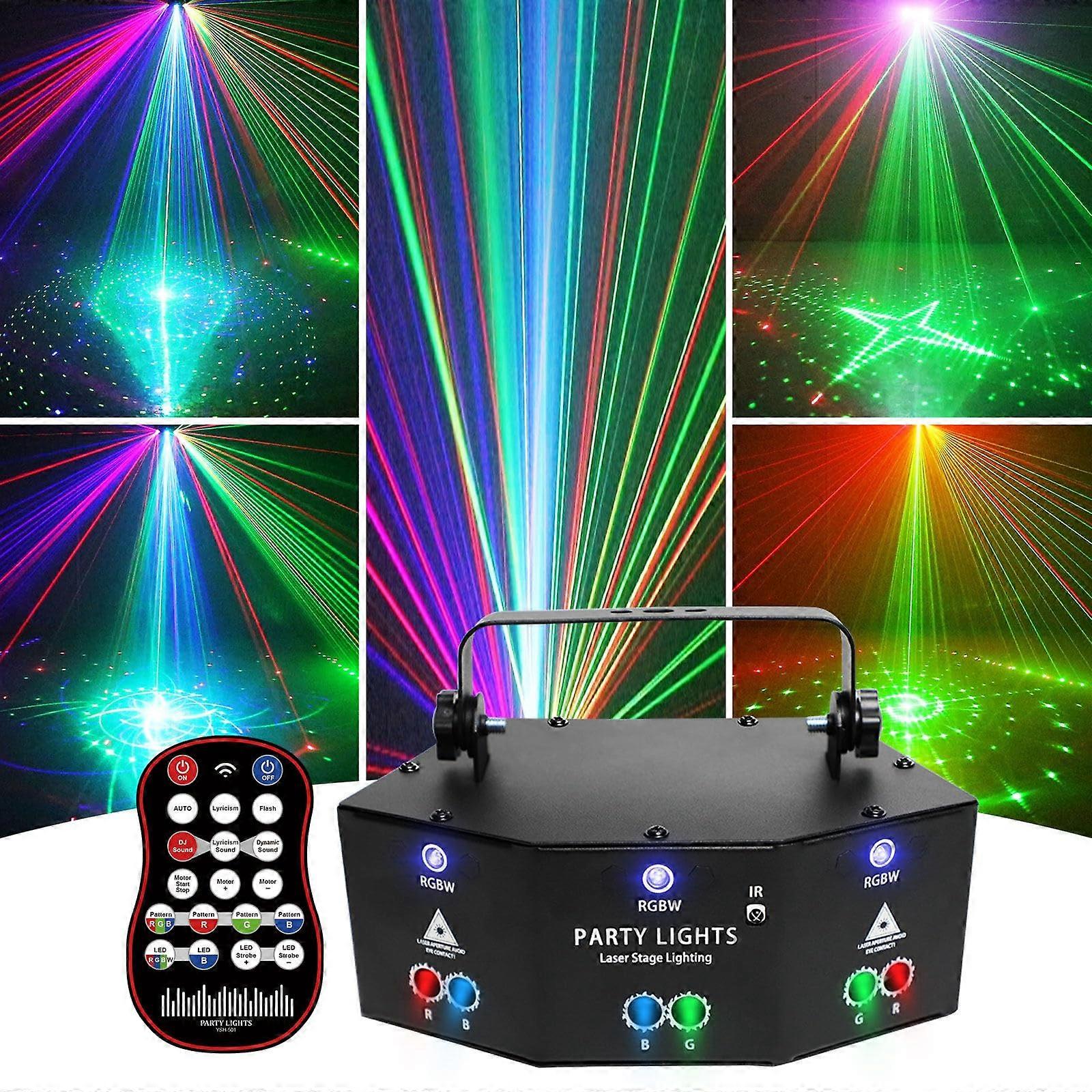 Stage Lights RGB 9Eyes Strobe with Sound Activated Modes, Remote Control and Cooling System