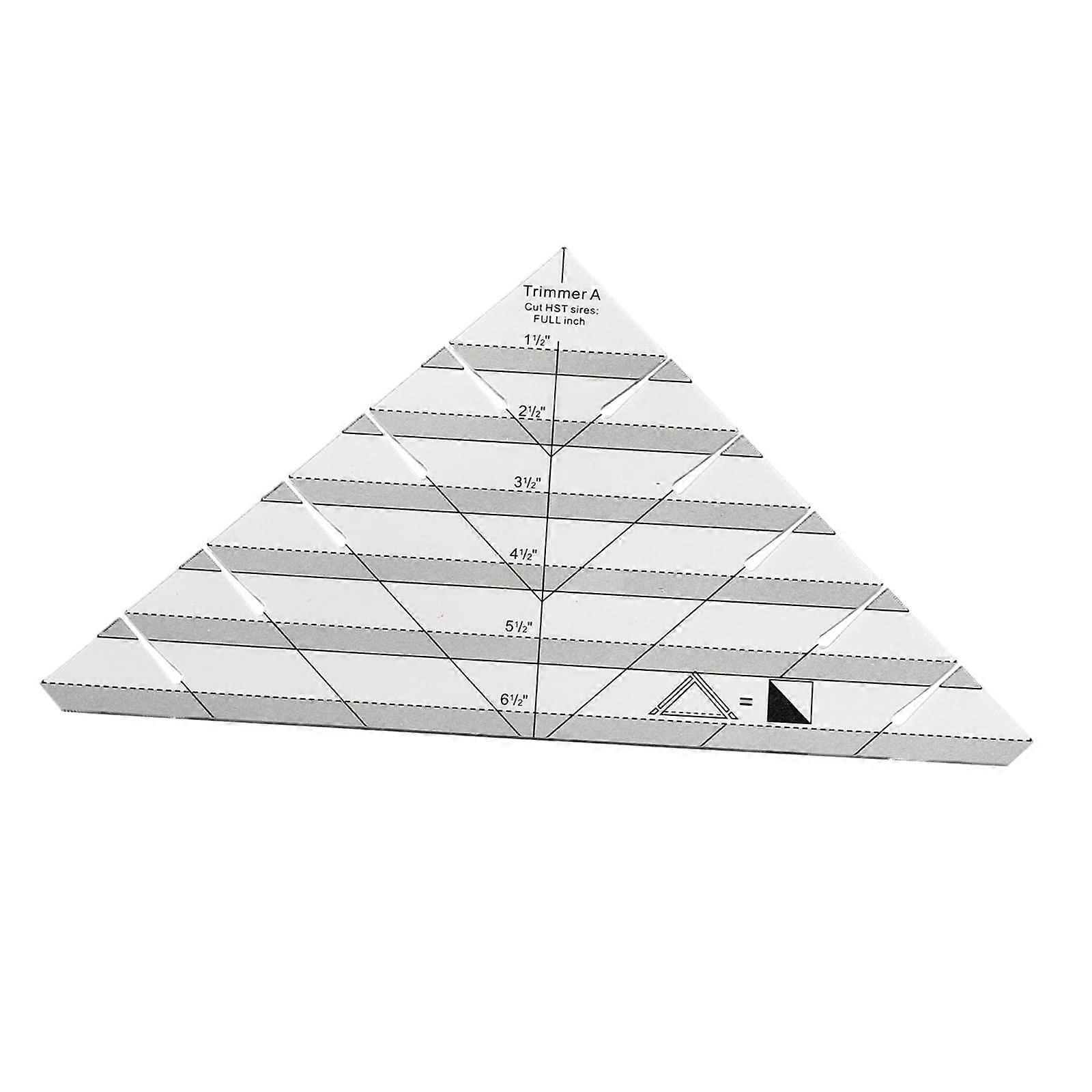 Quilting Triangle Ruler with Multiple Size Cutting, NonSlip Grip, Seam Allowance Lines, White
