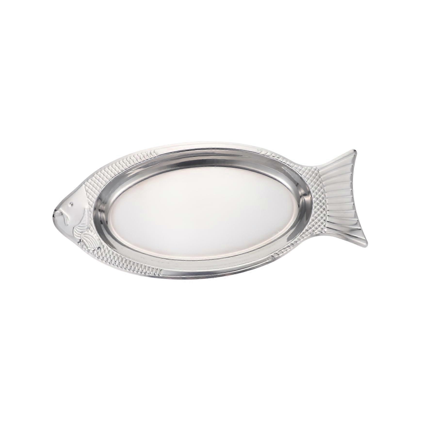 Fish Shaped Serving Platter Stainless Steel RustResistant EasyClean for Grilled or Steamed Fish