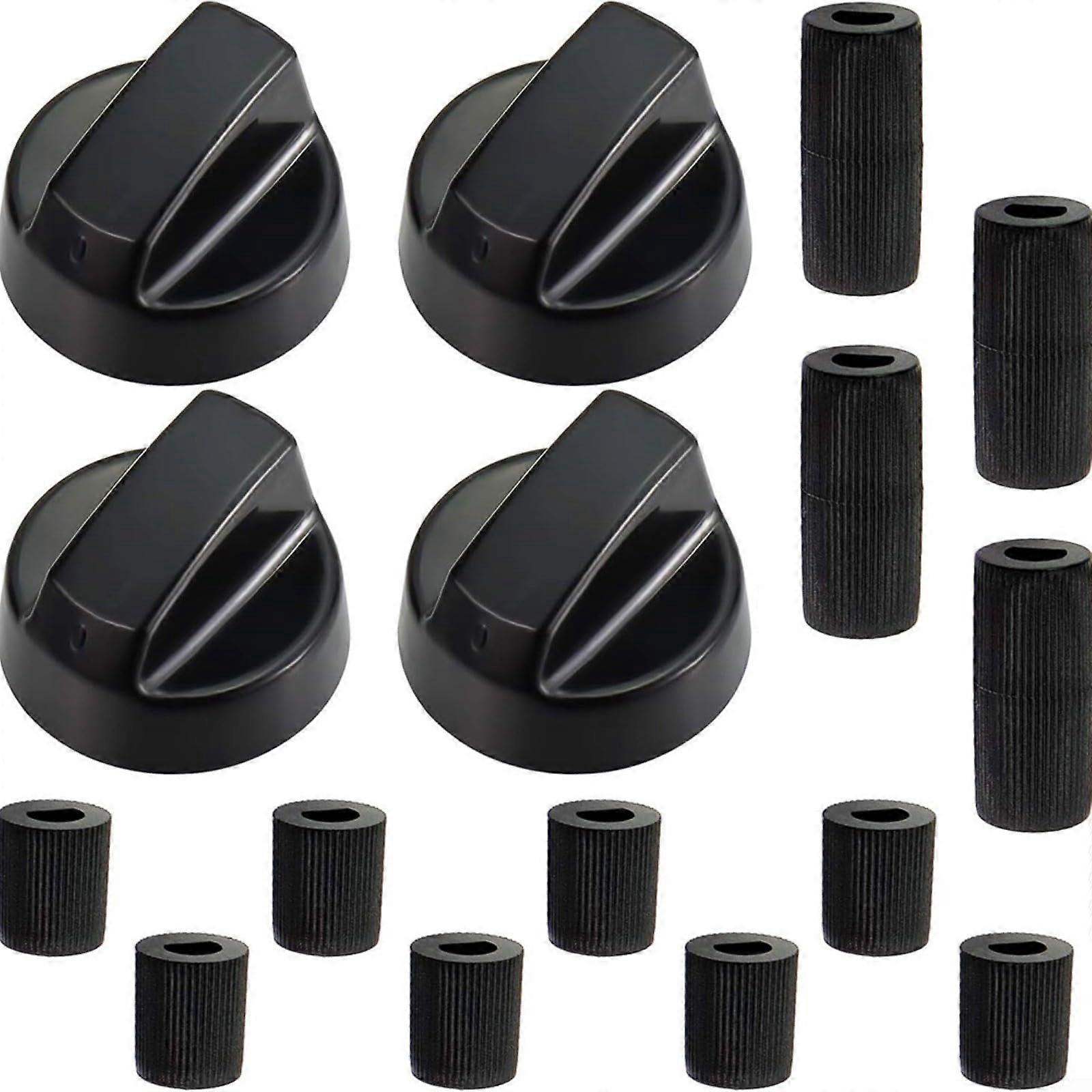 4Pcs Black Oven Stove Knobs Set, Universal Cookware Lid Handles, Multiple Diameter Options