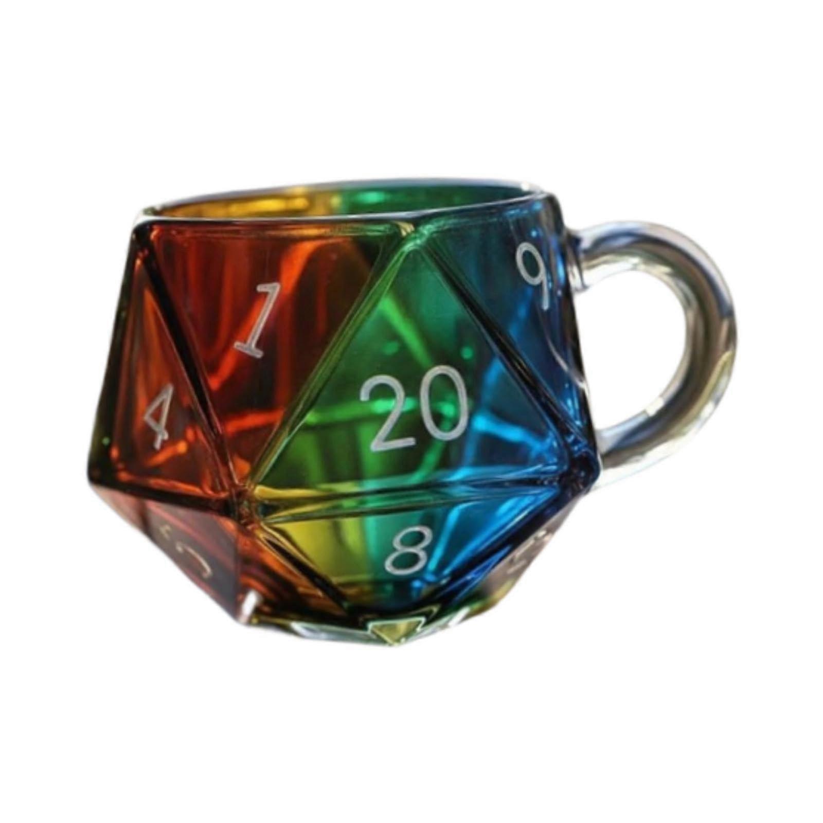 Fantasy Coffee Mug with Polyhedral Dice Design for Tabletop Gaming and Tea or Espresso