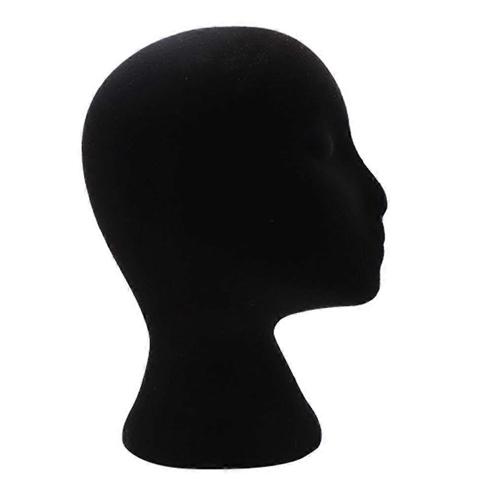 Foam Wig Head Stand with Stable Base for Styling and Display, Durable Black Mannequin Head Model