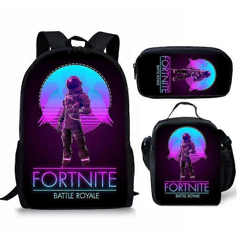 Fortnite Fortnite Backpack Large Capacity Three-piece Set Peripheral Backpack Student School Bag