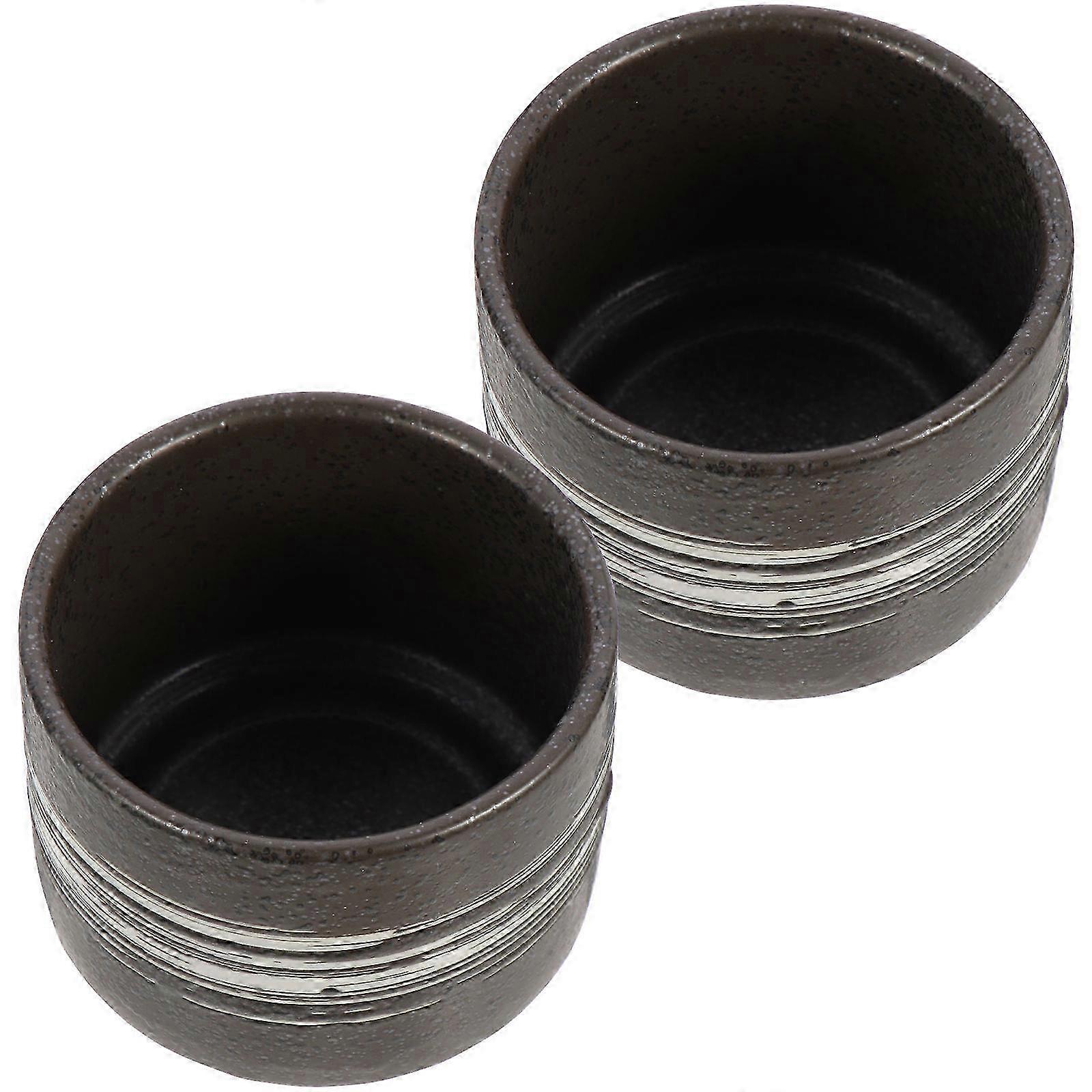 Retro Ceramic Teacups Household Water Cup for Storage 2Pcs Multi-Function