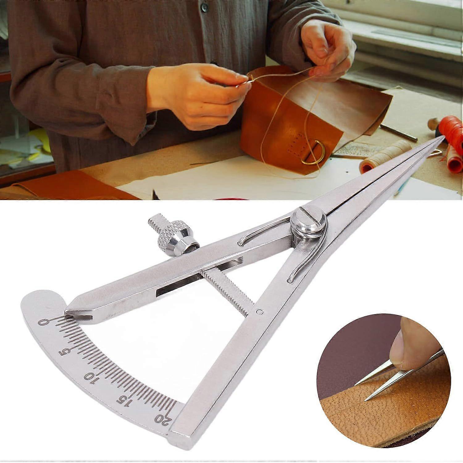 Marking Gauge, Metal Compass Multipurpose High Accuracy Adjustable for Leather