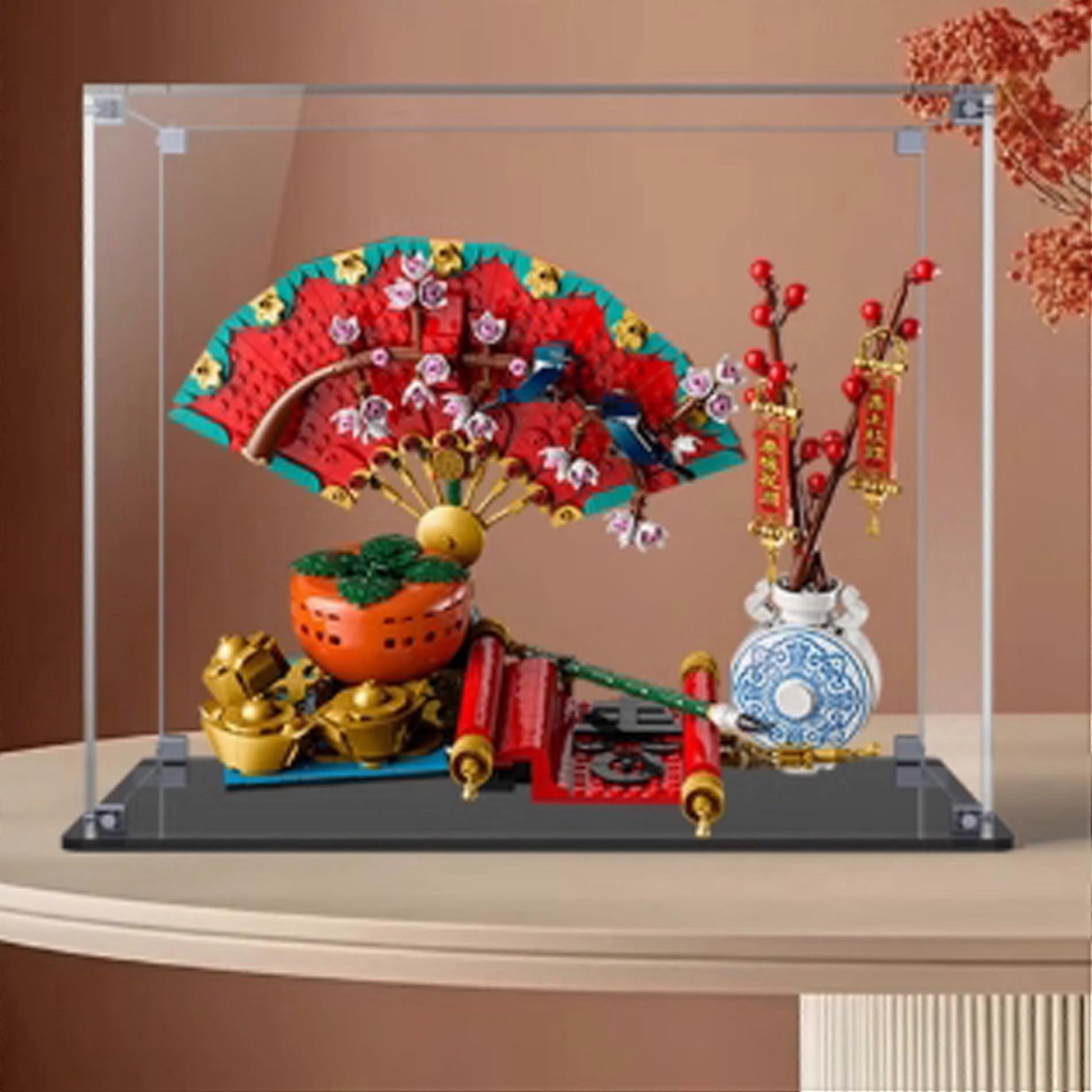 Dustproof Acrylic Display Case for  80117 Five Blessings, Crystal Clear Wall Mount Box, Option A