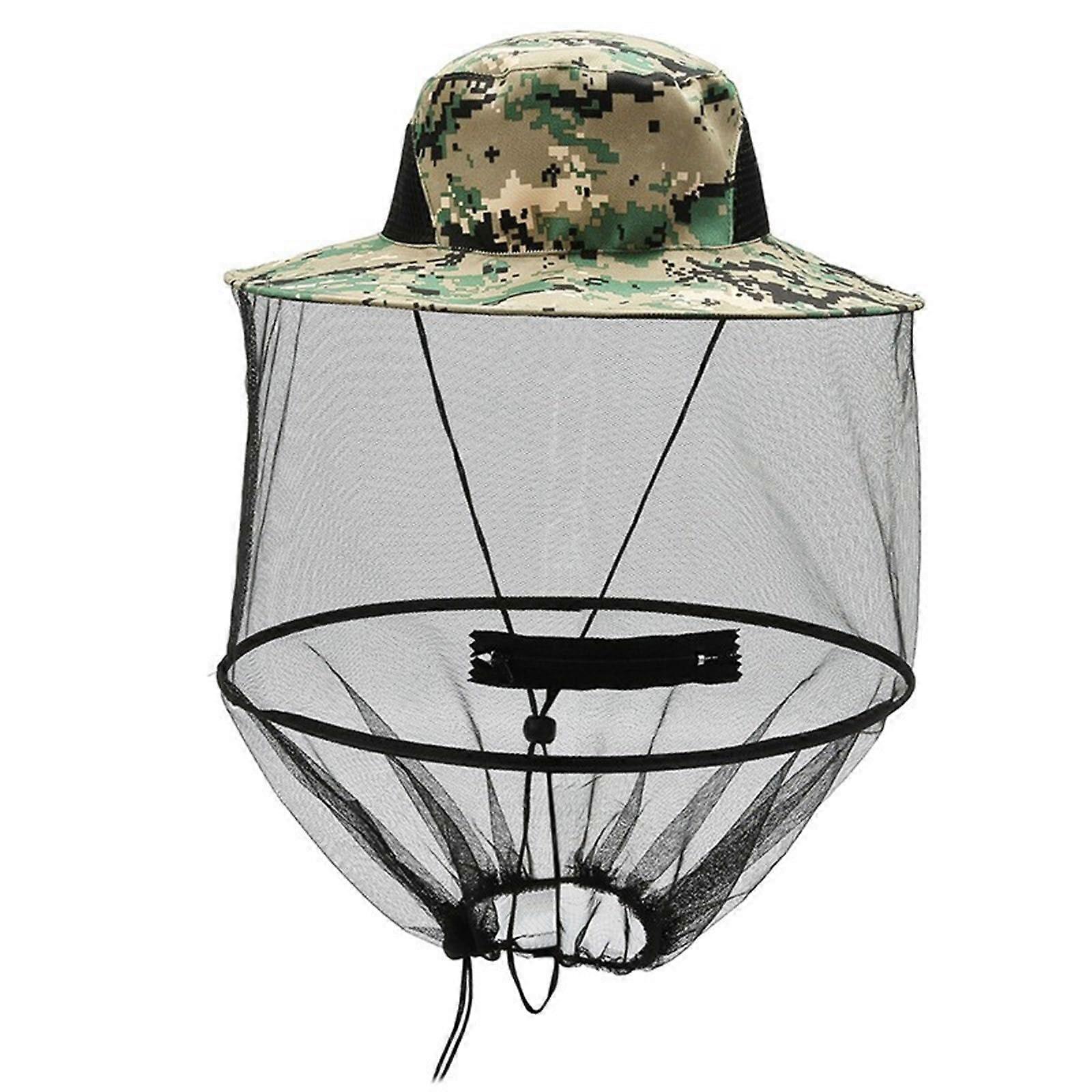 Mosquito Net Hat with Foldable Design, Breathable Bug Proof Protection, Camouflage Outdoor Style