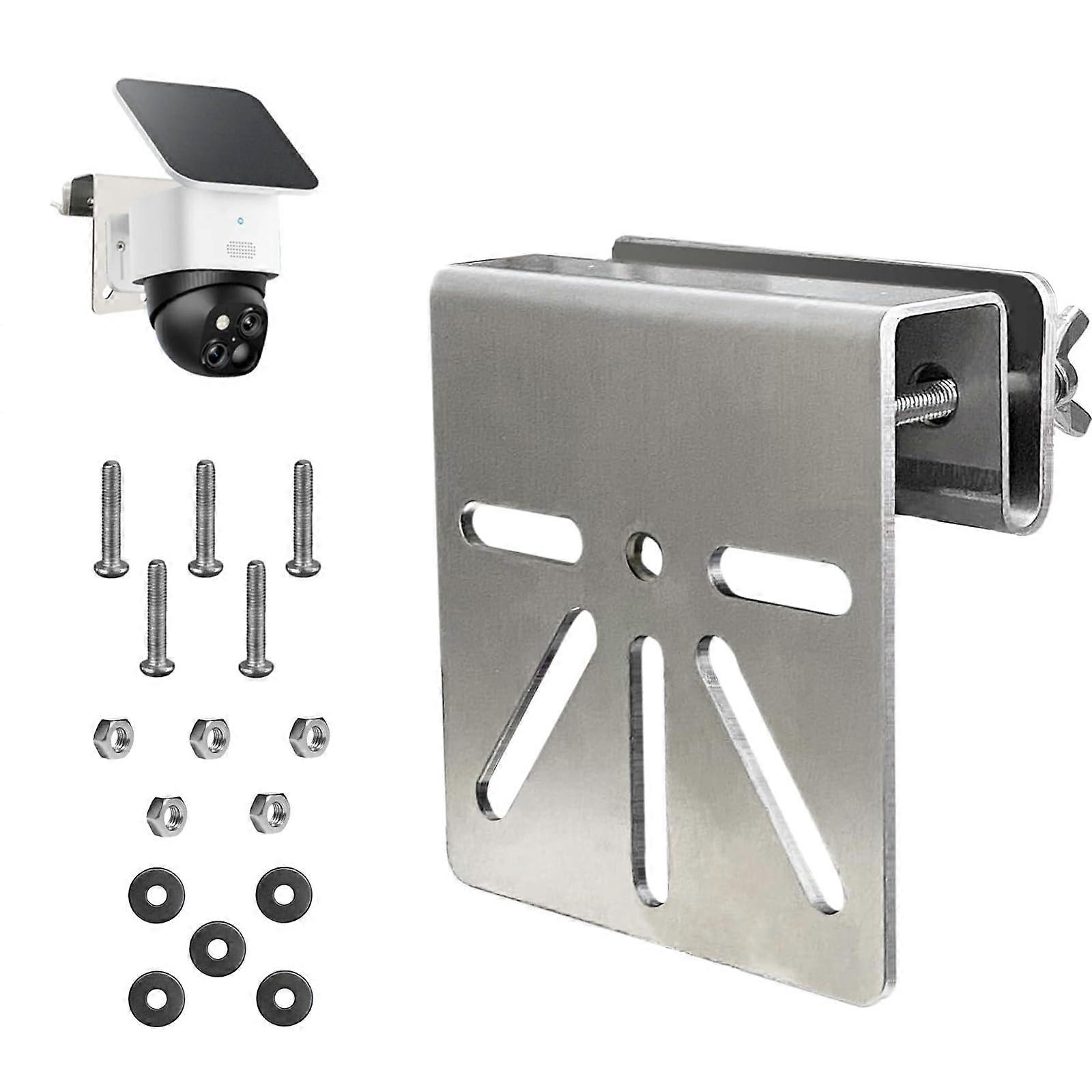 Security Camera Gutter Mount Stainless Steel Bracket for Eufy SoloCam S340, Rust Resistant, Weatherproof Outdoor Holder
