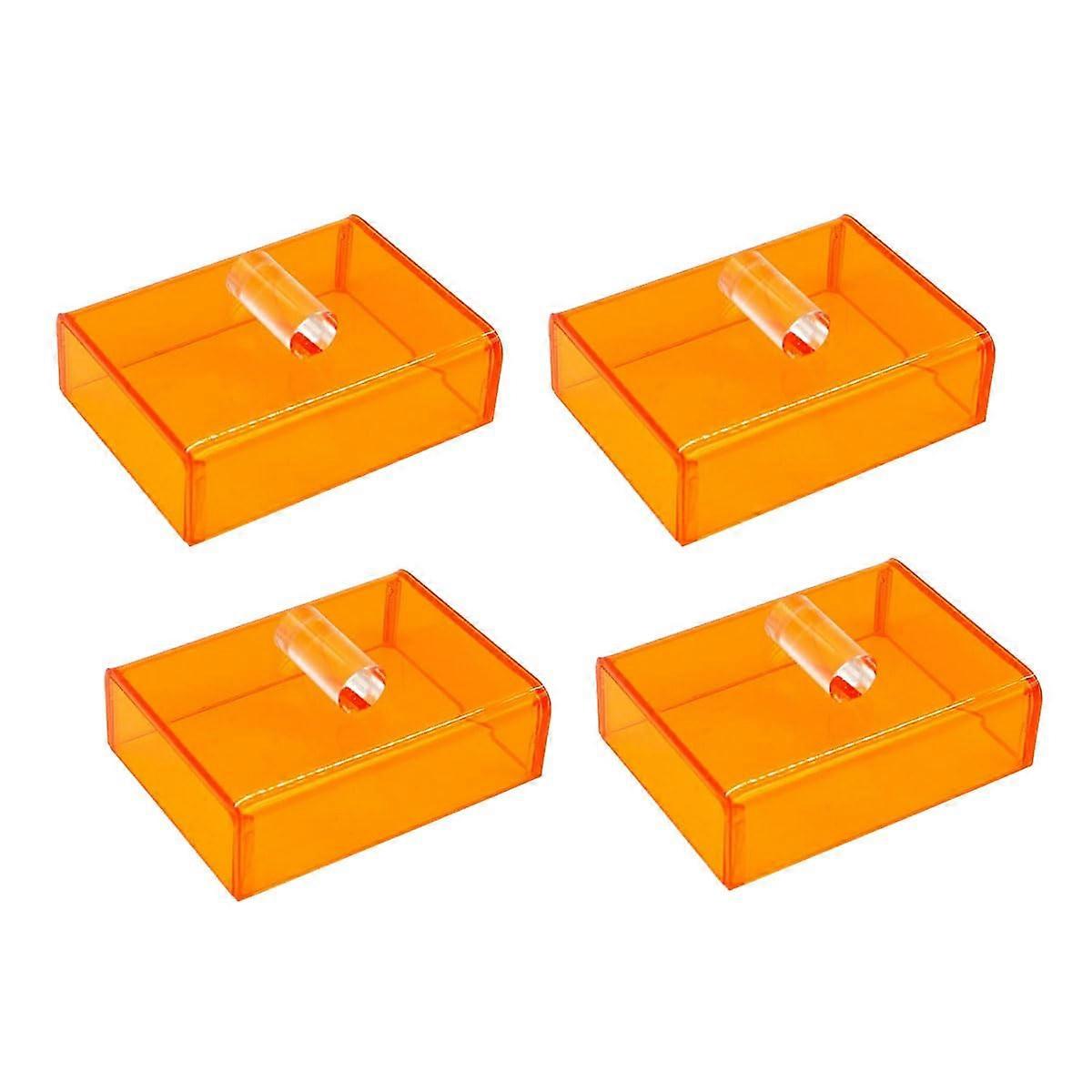 Dental Curing Light Protector Box Orange Shield Container 4 Pcs Cold Sterilization Safe