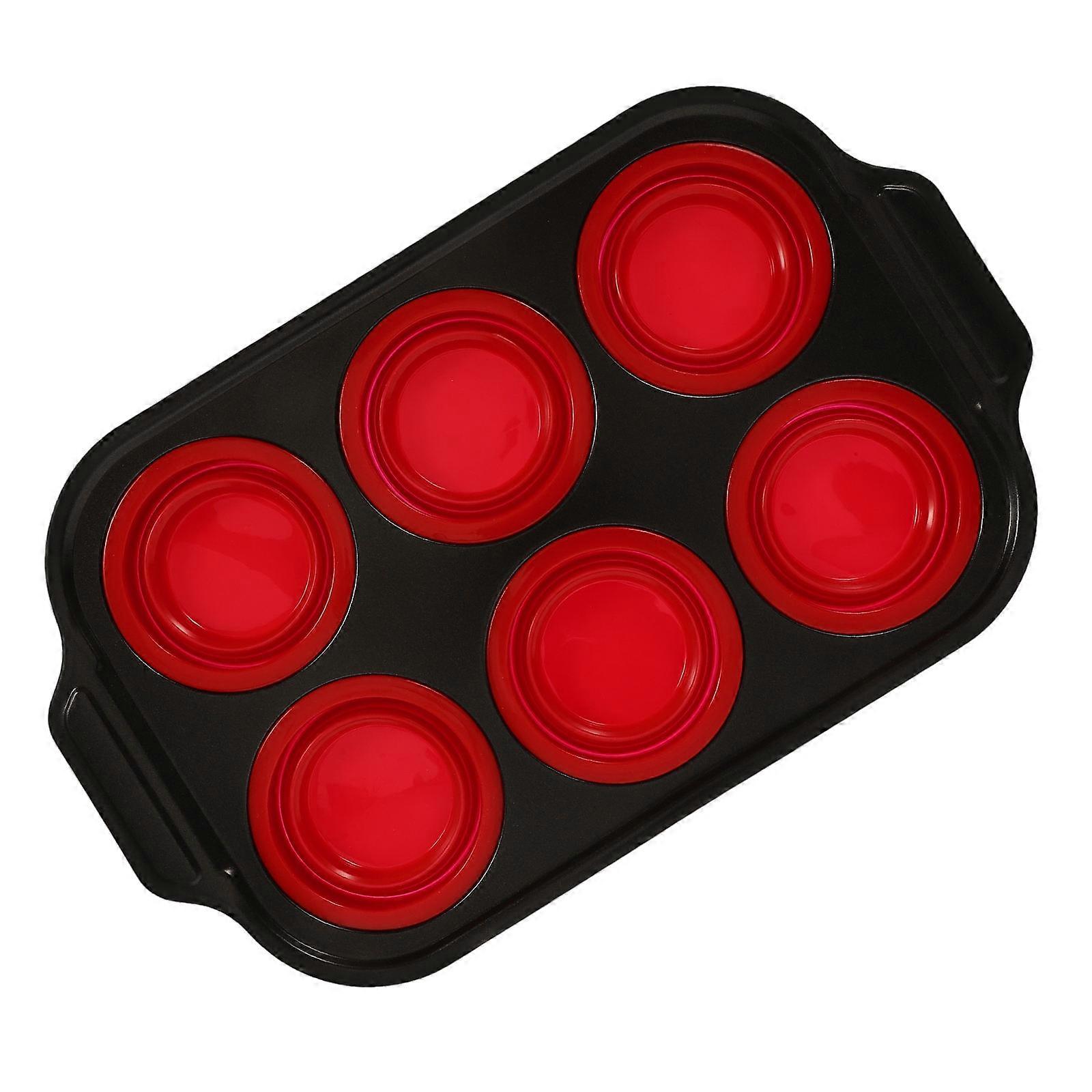 Silicone Muffin Pan Non-Stick Baking Tool for Kitchen Use 6-Cups Muffin Pan