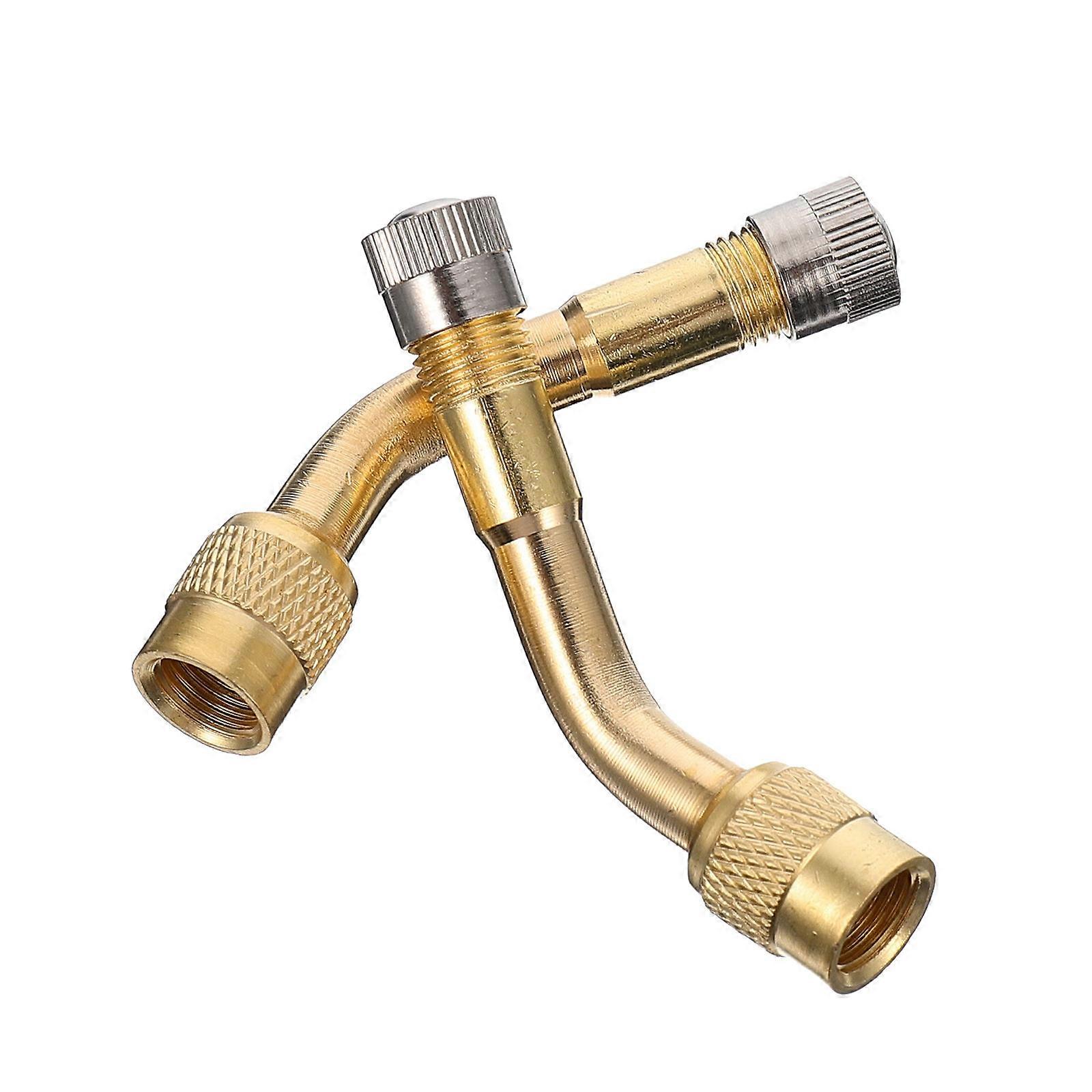 2Pcs Brass Stem Extension Adapter for Car Tyre 135 Degree Angled Extension