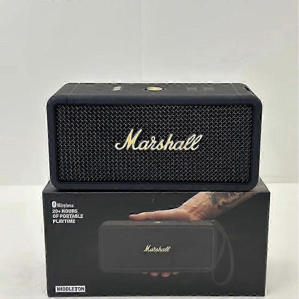 Portable Bluetooth speaker (black and brass)