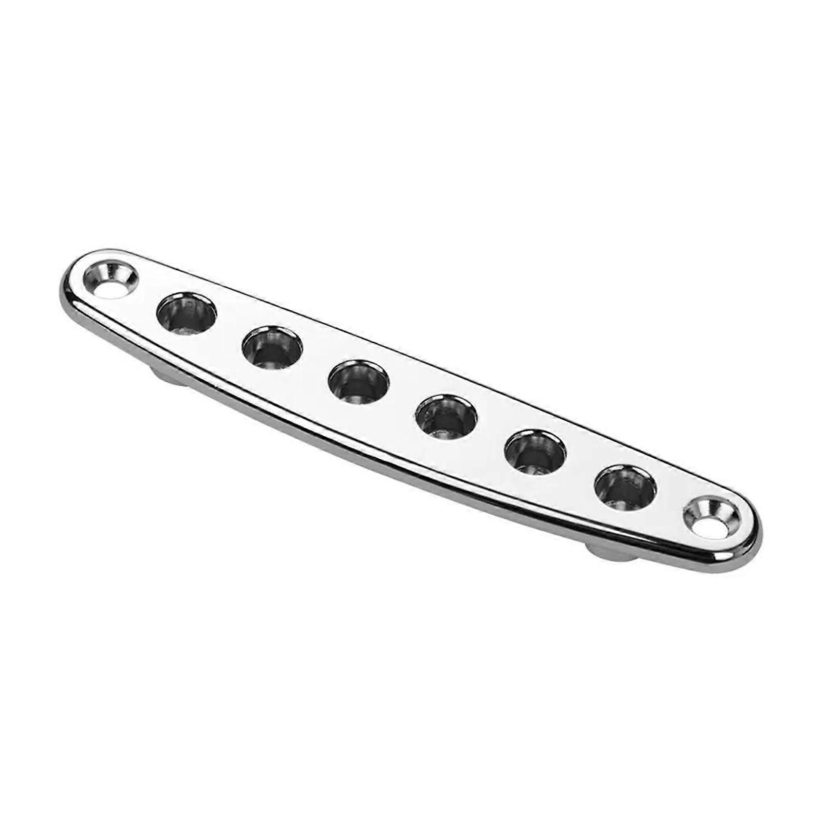 Electric Guitar Bridge with Silver String Through Body Ferrules for Professional Replacement