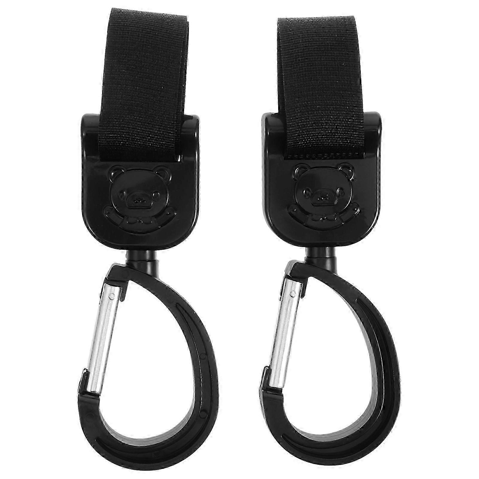2 pcs Rotating Universal Stroller Hooks Ideal for Hanging Bags on Strollers