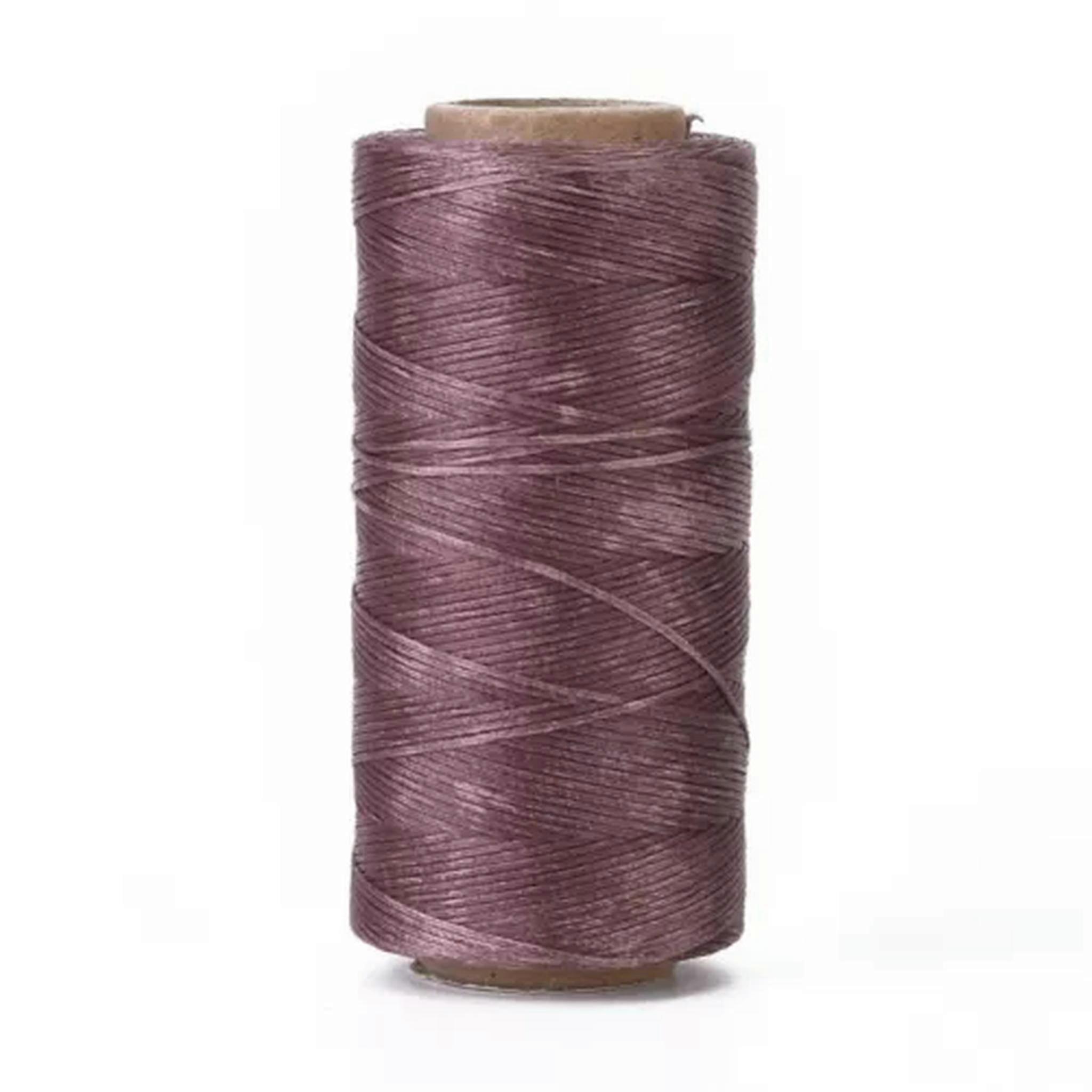 3 Roll 0.8mm Flat Waxed Polyester Micro Macrame Cord Waxed Sewing Threads String-Purple