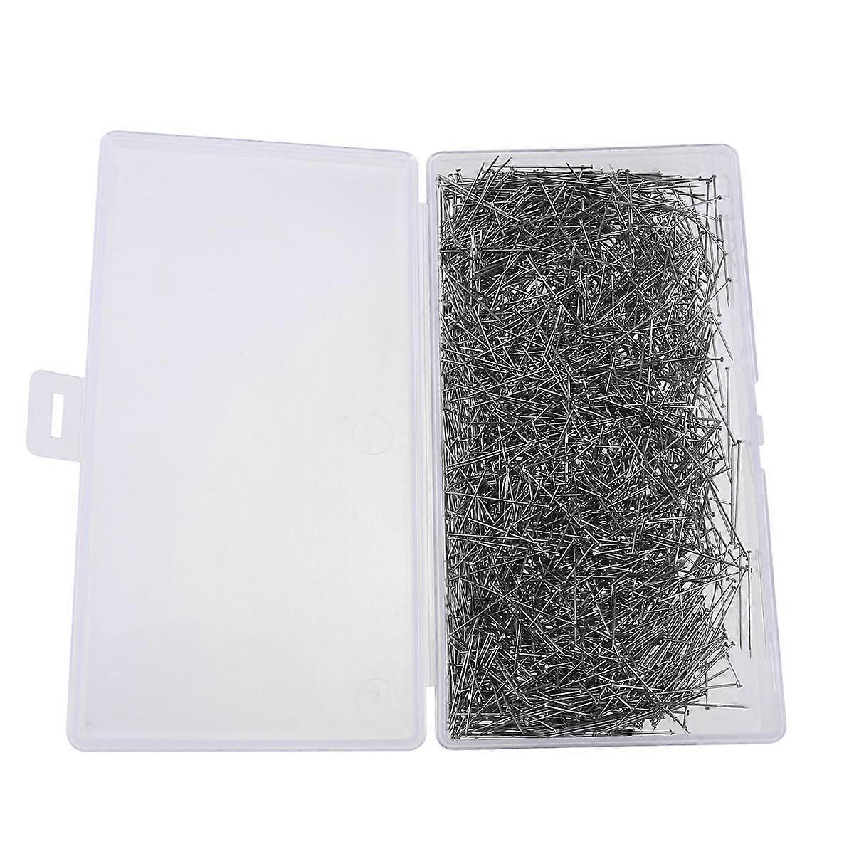 Spilli da cucito con testa in raso fine, 2000 pezzi, colore argento.