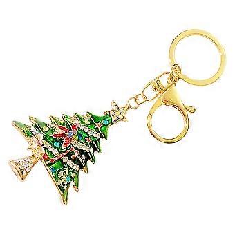 Christmas Tree Keychain Metal Pendant for Hanging 5Pcs Xmas Key Ring Set
