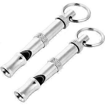 Good Quality 2 Pack Adjustable Ultrasonic Dog Training Whistle to Stop Barking High Frequency Obedience Whistle with Recall Stainless Steel Anti Bark