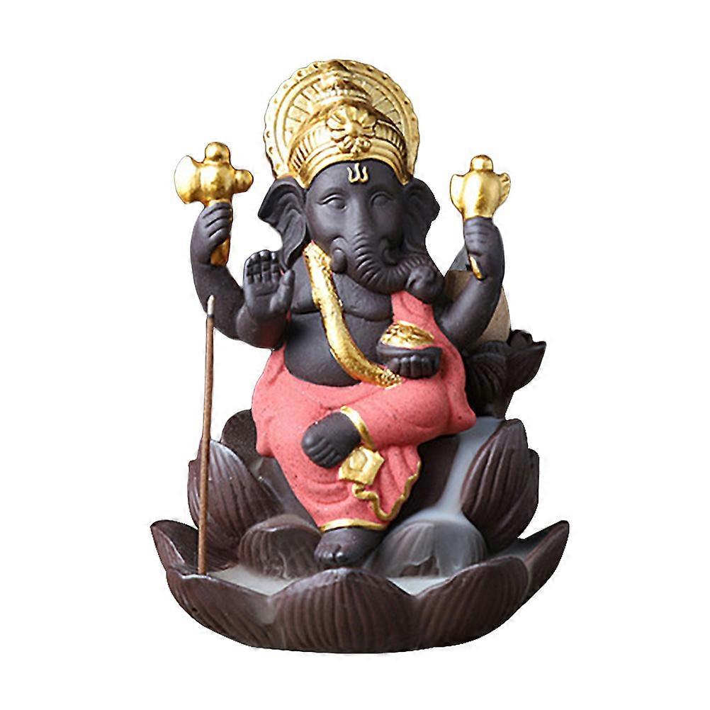 Buddha Ceramic Incense Burner Elephant Backflow Holder 3Pcs