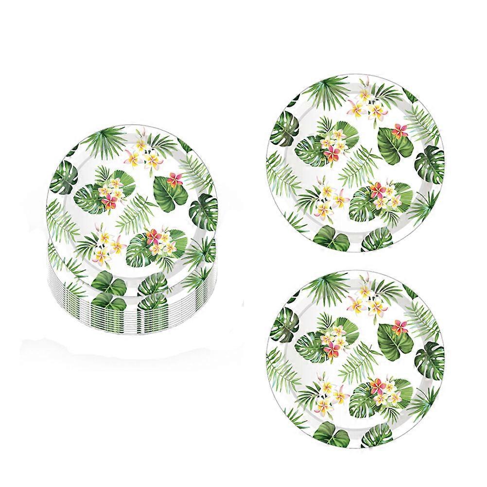 16Pcs Hawaii Party Leaf Pattern Dinner
