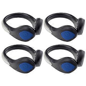 Luces LED azules con clip para zapatillas, ideales para correr de noche. 8 unidades con luz estroboscópica intermitente.