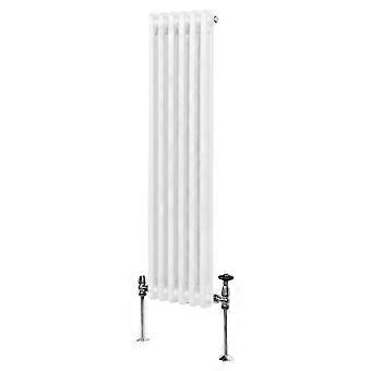 Traditional 2 Column Radiator 1500mm x 292mm Modern Central Heating Heater Gloss White Carbon Steel