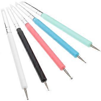 Manicure Dotting Pen Nail Silicone Brush for Nail Art 5Pcs Set