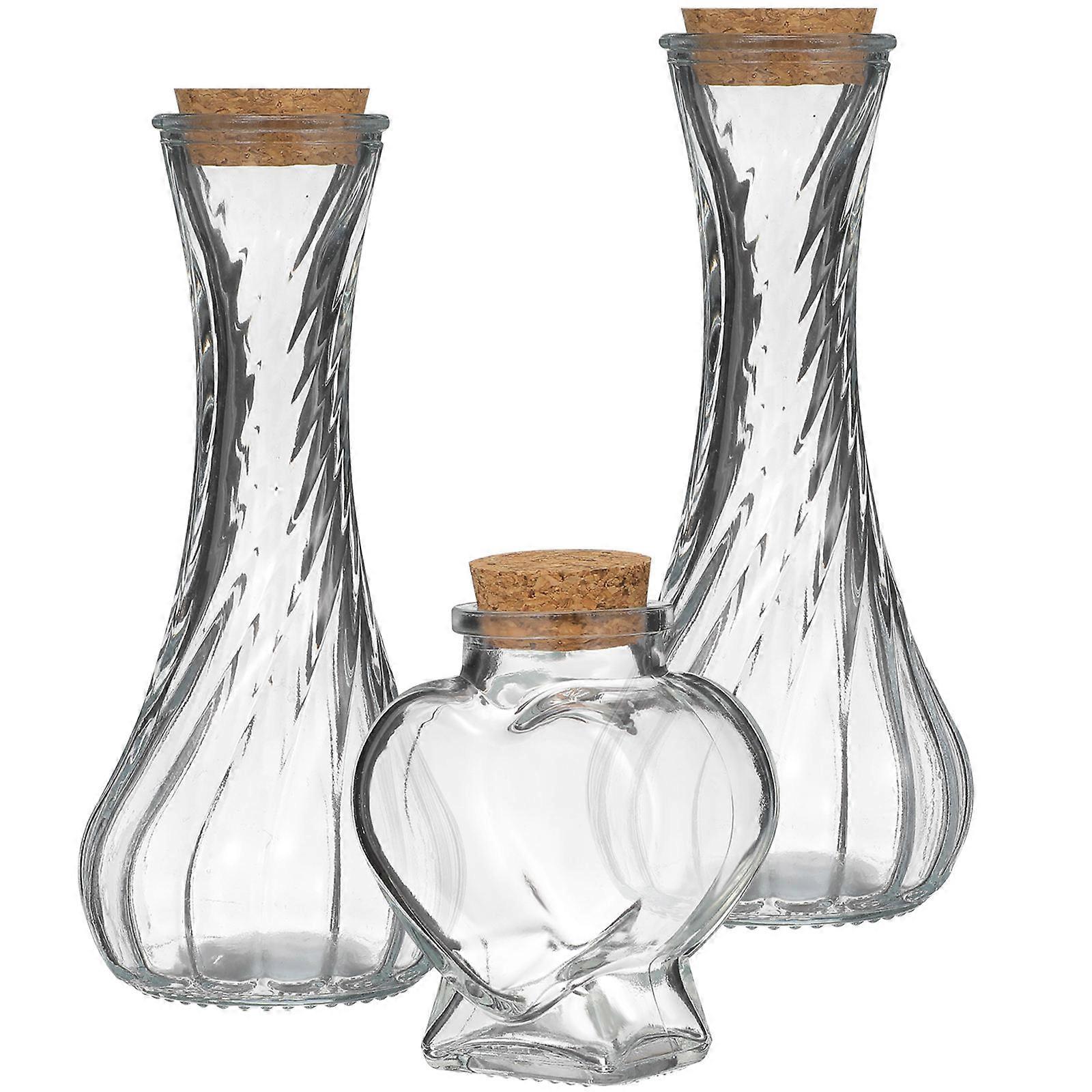 3 st önskeflaskor i glas för driftflaskor, bröllopssand, ceremoniflaskor