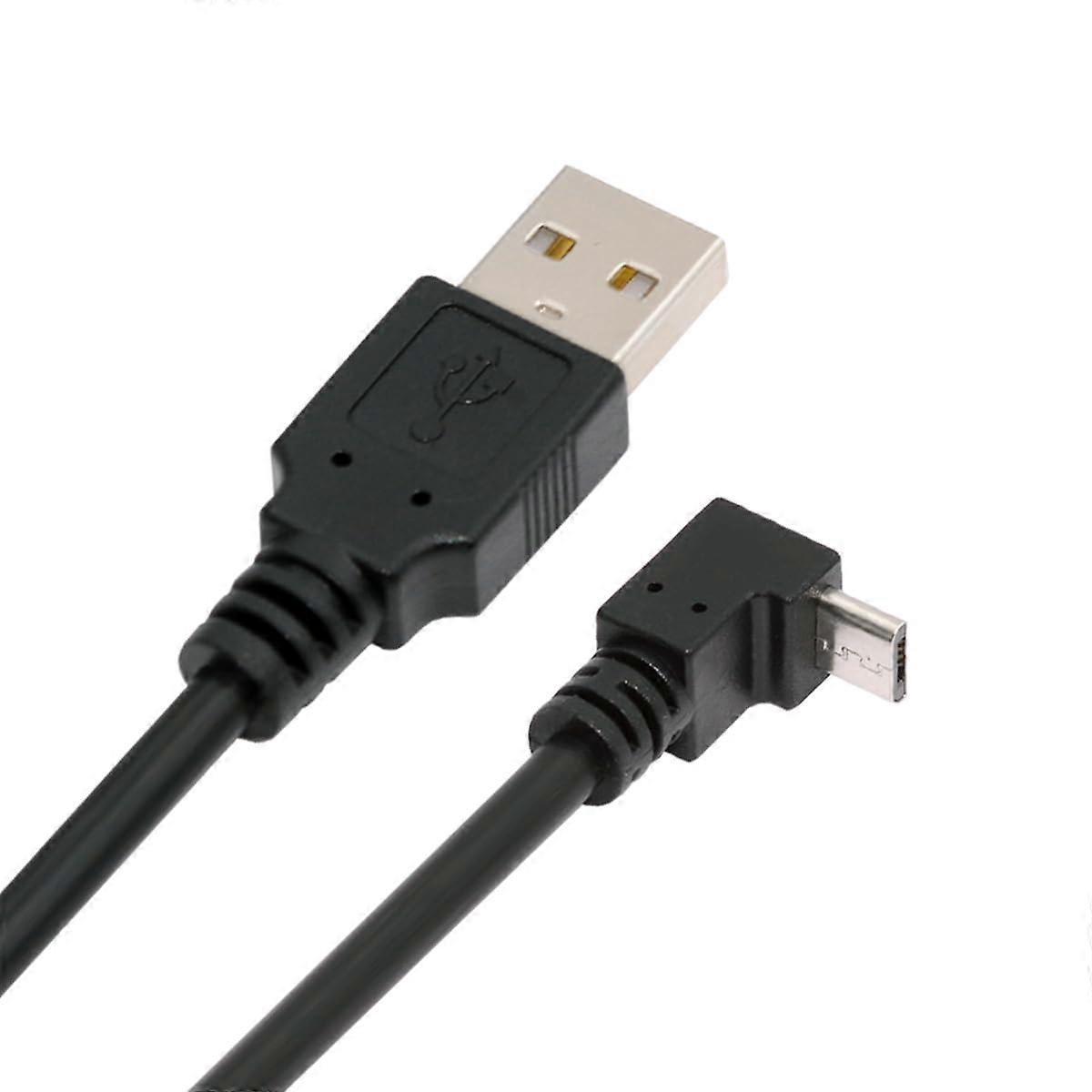 Down Angle 90 Degree Micro USB 5Pin to USB 2.0 Type A Data 480Mbps Charge Cable Compatible with Computer Phone Tablet Camera 50cm
