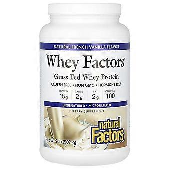 Natural Factors, Whey Factors, Grass Fed Whey Protein, Natural French Vanilla, 2 lb (907 g)