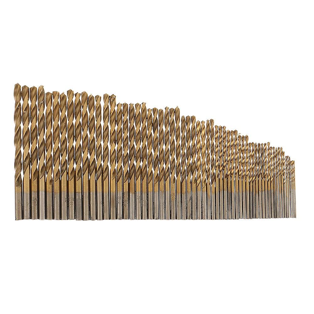 115Pcs Titanium Plating Twist Drill Bit Set 1/16-1/2 Inch Round Shank Twist Drill For Quick Wood Metal Drilling