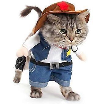 Meihejia Cat Cowboy Costume Hat Funny Costume for Cats & Small Dogs - Medium