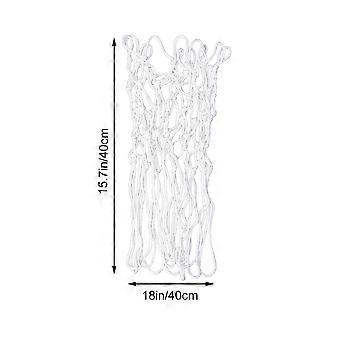 2 PCS Noite Brilhante Luminosa Basquete Net Nylon Trançado Padrão Basquete Profissional Net Heavy Duty Thick Net Basketball Net (Branco)