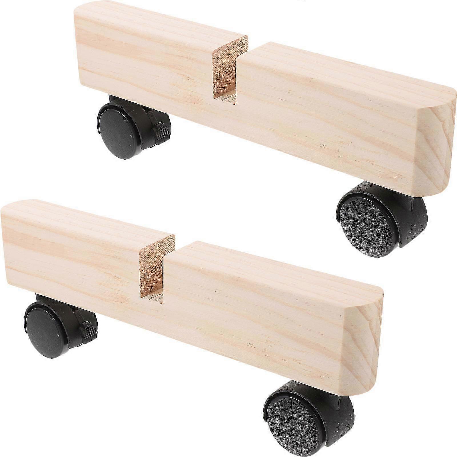 Screen Divider Base Wooden Divider Bracket for Support 2Pcs with Roller