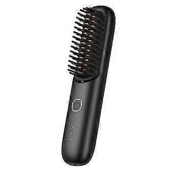 Wireless Portable Hair Straightening Comb Negative Ion Hair Care Straightener Curling Iron Hair Straightener Black DO