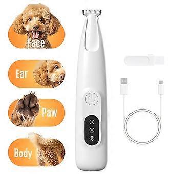 Kabelloser, wiederaufladbarer Tierhaarschneider, geräuscharmer Trimmer mit LED-Anzeige, breite Edelstahlklinge für die Fellpflege von Hunden und Katzen an Gesicht, Pfoten, Ohren und Augen