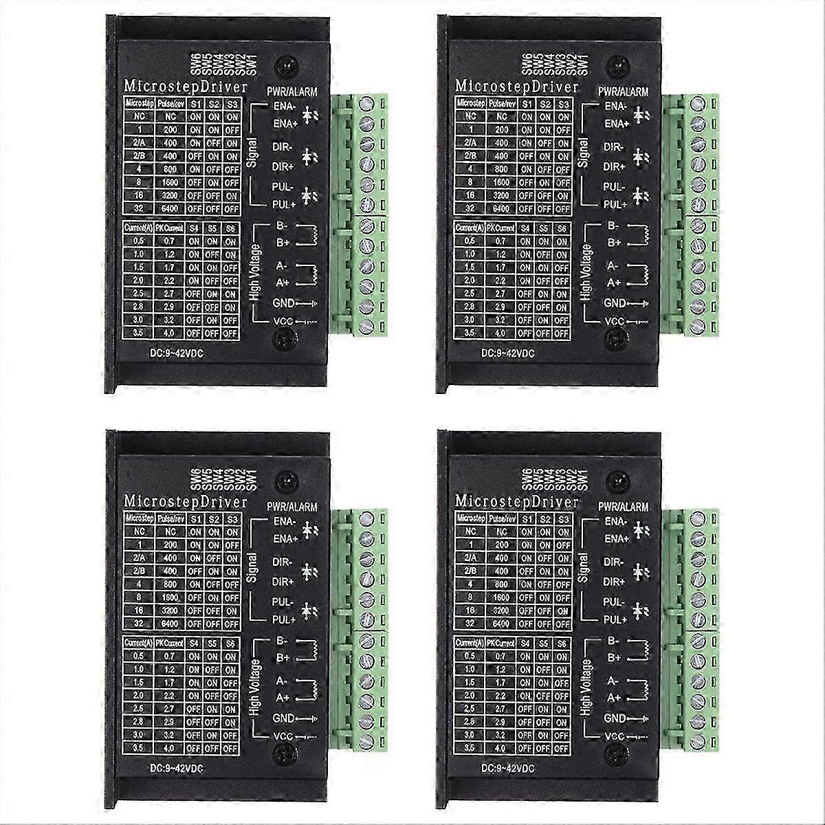 TB6600 Stepper Motor Drivers, 4Pack 4A Stepper Driver Controller CNC Digital Mini Step Driver for 42