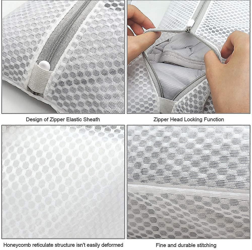 Extra Large Mesh Laundry Bag,2pack Zippered Polyester Laundry Wash Bag