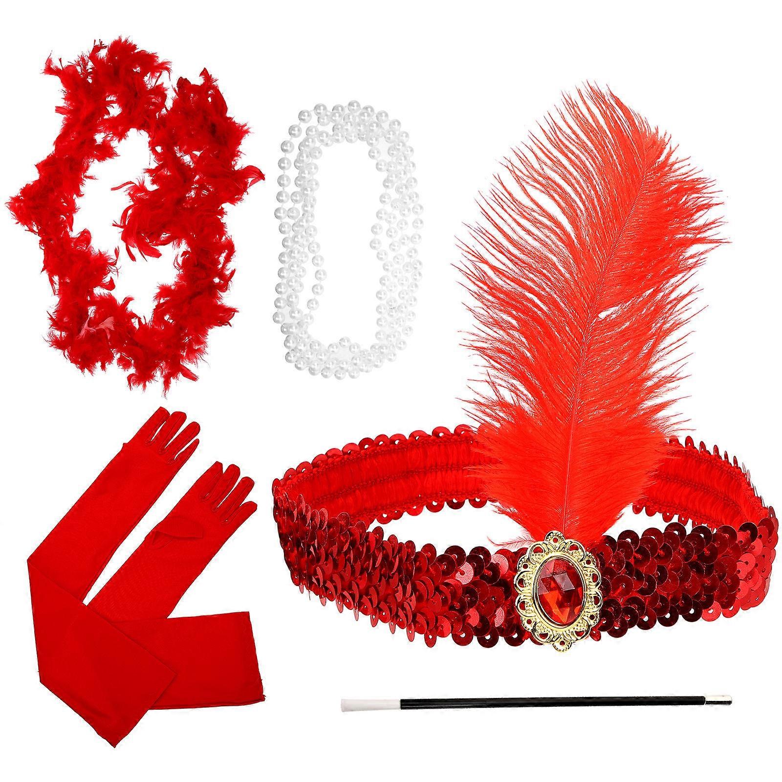 1920S Flapper Accessories Headband Set for Decor Use 1Set