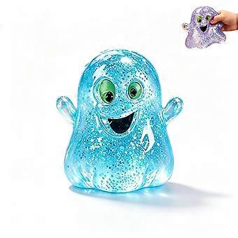 Halloween Ghost Squishy for Adults, Slow Rise Glitter Spooky Ghost Stress Ball, Halloween Cute Ghost Fidget Squeeze Toys for Anxiety Relief